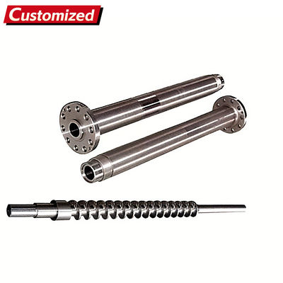 Un buon prezzo. Bimetall Twin Screw e barile personalizzati per la macchina di stampaggio a iniezione LDPE e PVC Material Extruder con design conico in linea