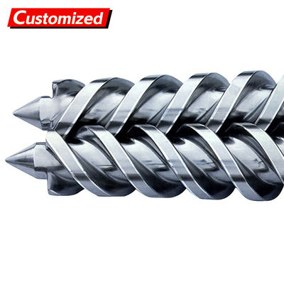 Un buon prezzo. Canna a vite conica co-rotante personalizzata per profilo di tubi in PVC WPC Canna a vite bimetallica conica gemellata in linea