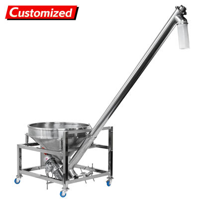 Un buon prezzo. Custom-designed inclined stainless steel screw conveyor, automatic feeding system for transporting non-free-flowing powdered products such as flour, talcum powder, coffee, milk powder, etc. in linea